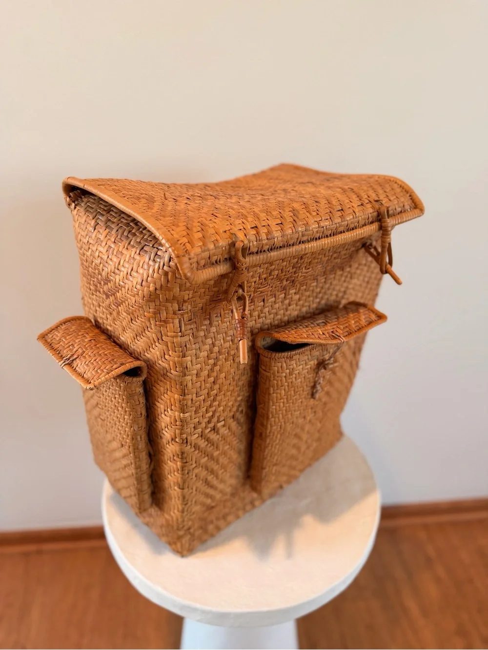 VINTAGE PASIKING HANDCRAFTED WOVEN RATTAN/BAMBOO BACKPACK PRIMITIVE